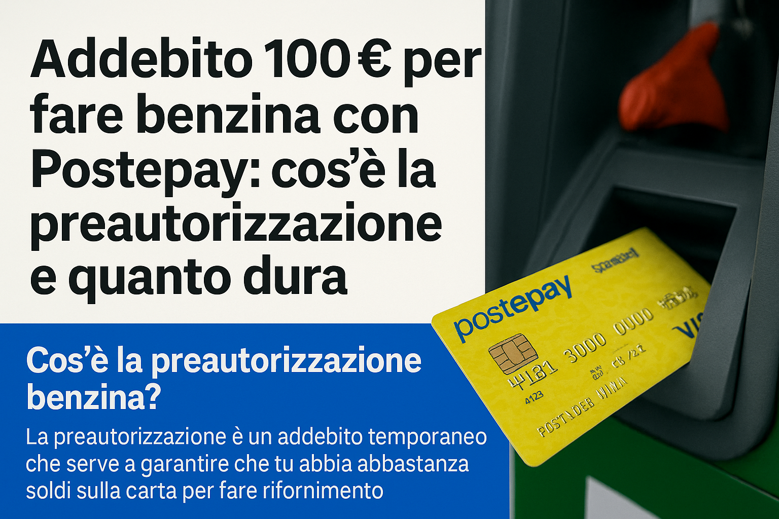 postepay pagamenrto benzina addebito
