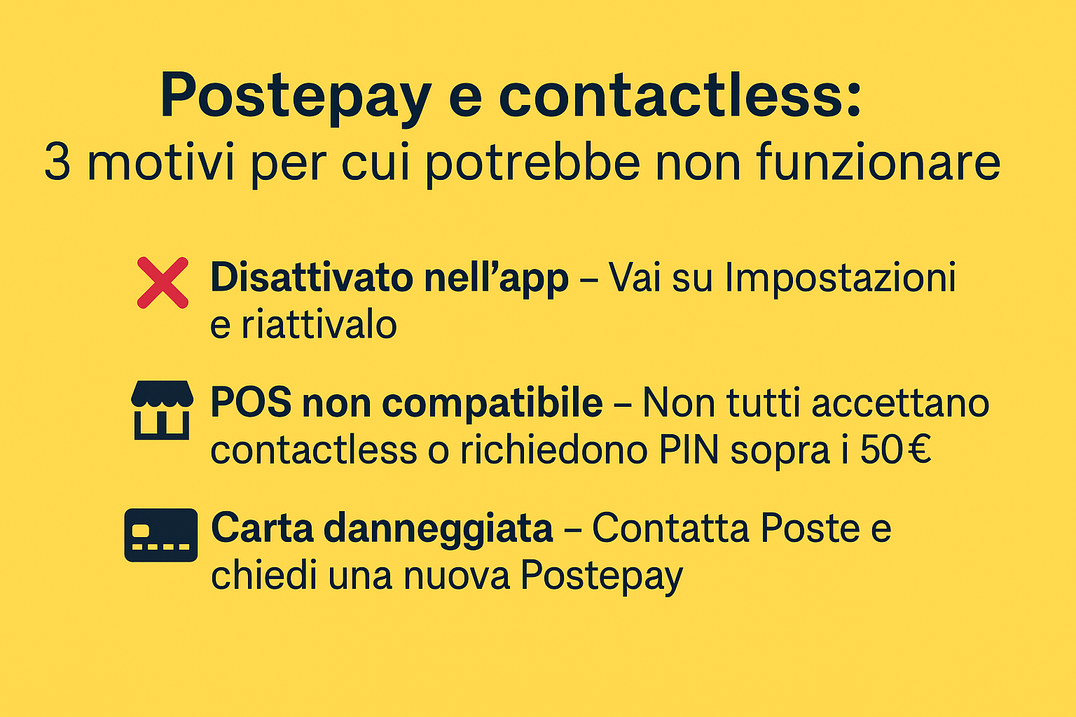 postepay contactless non funziona