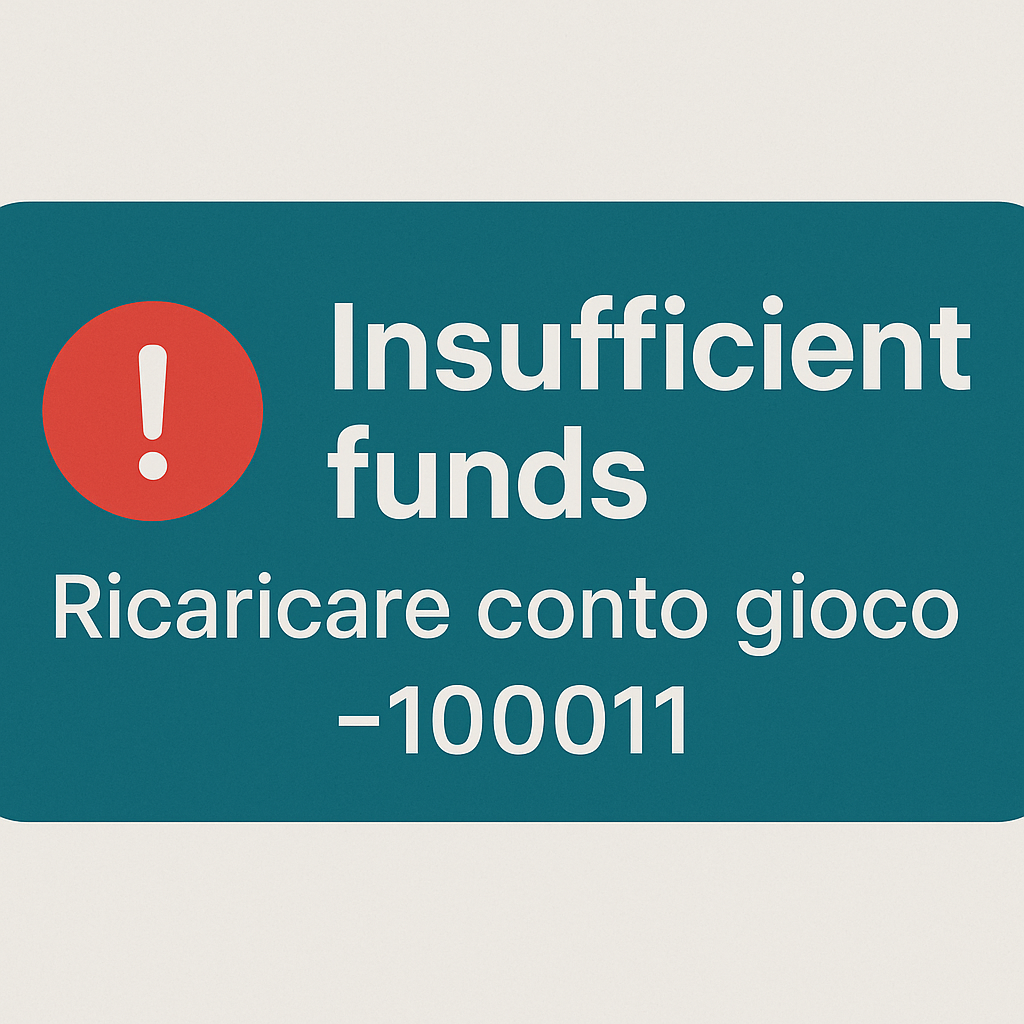 errore ricarica conto gioco