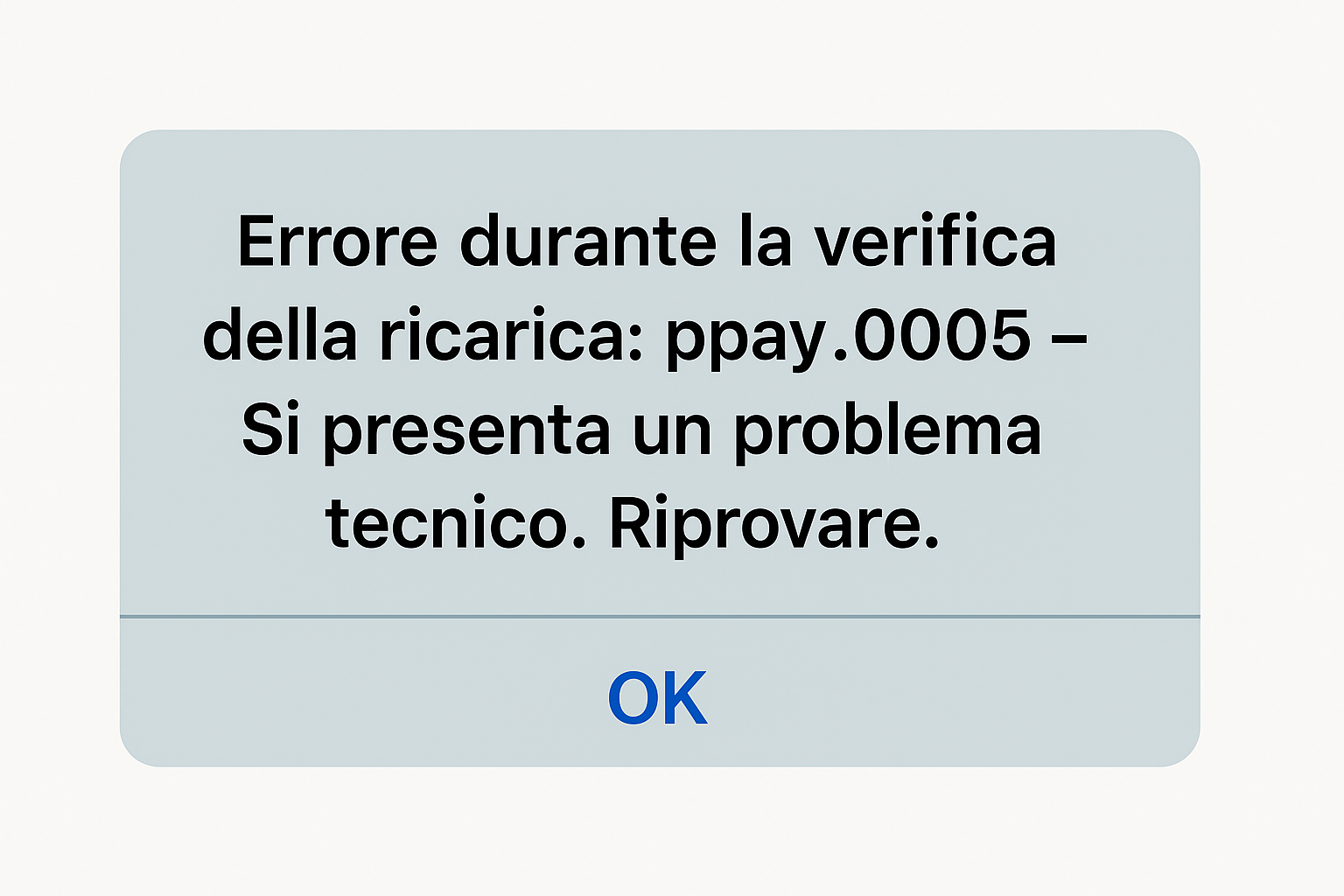 problemi ricarica postepay