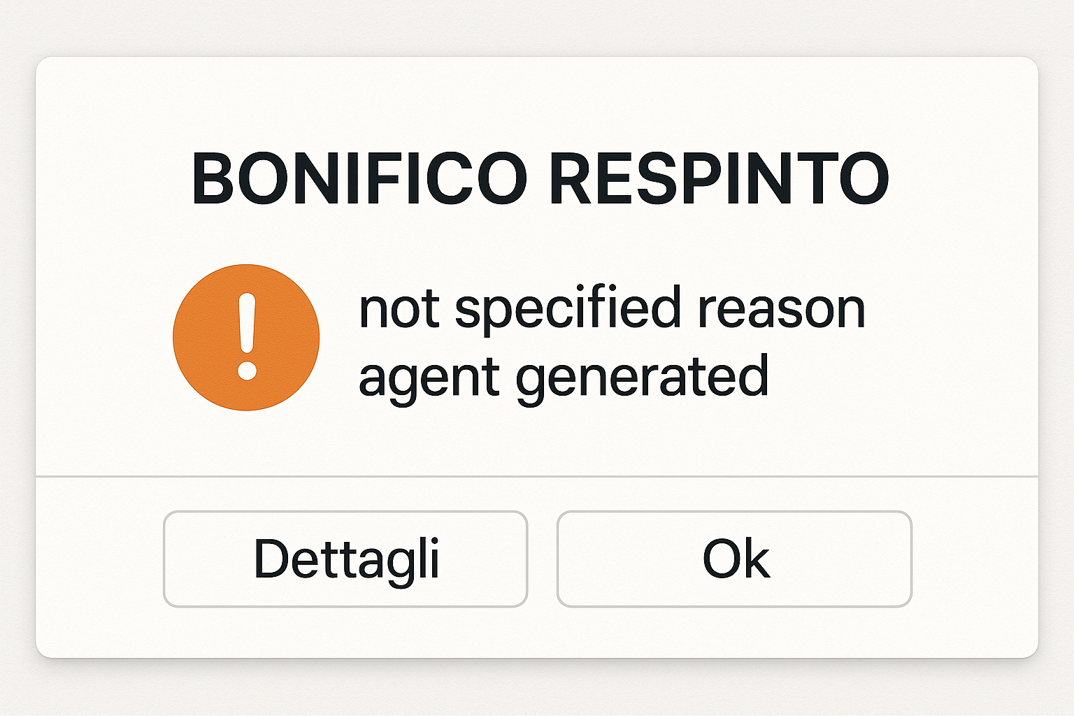 bonifico respinto