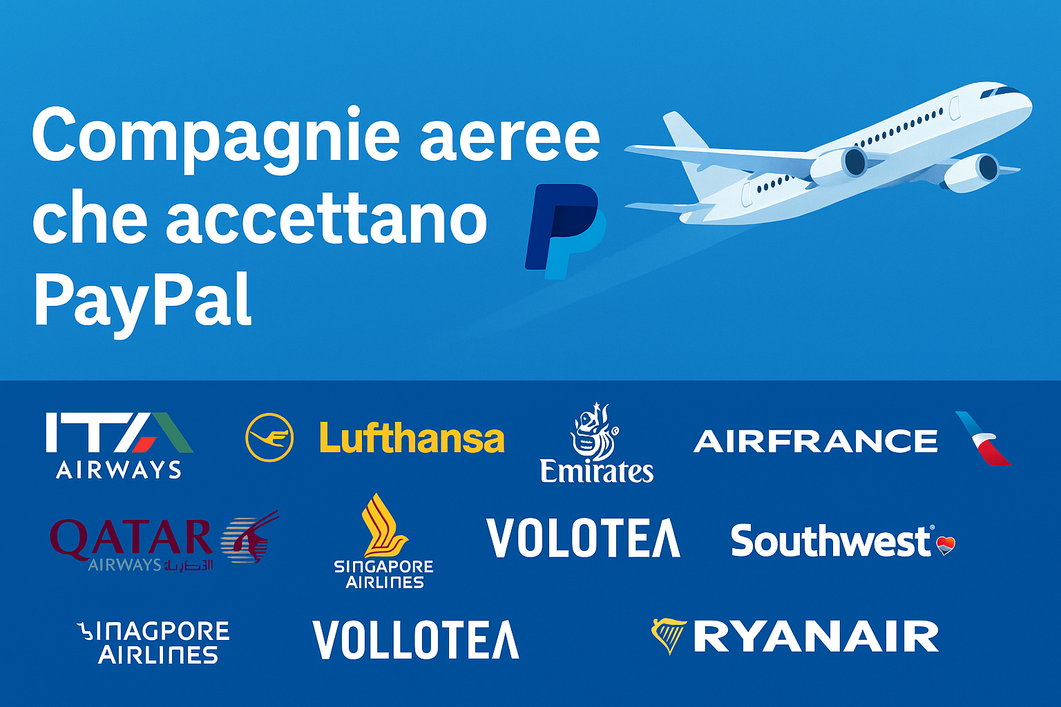 compagnie aeree che accettano paypal