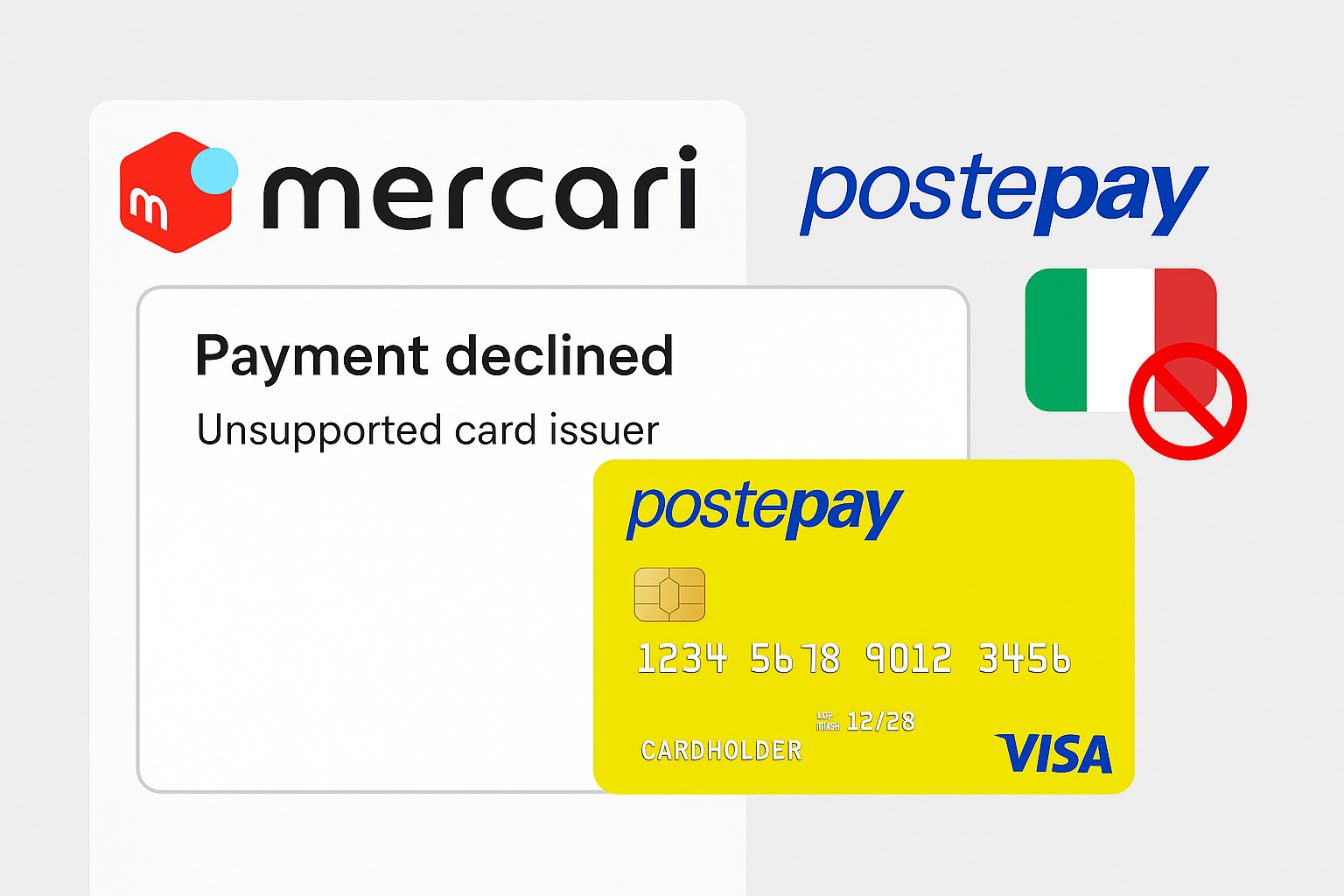 mercari postepay pagamento non riuscito