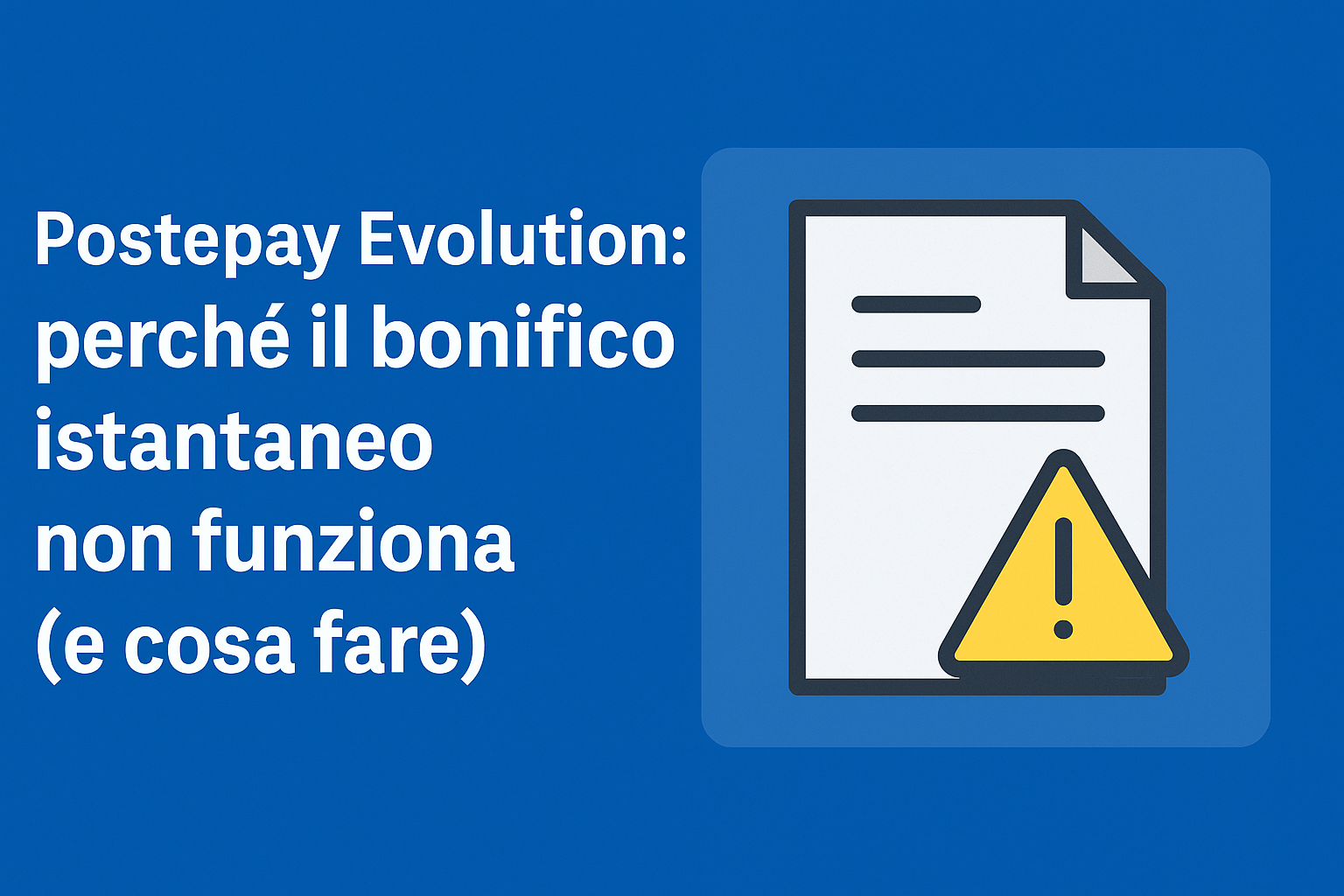 postepay bonifico istantaneo non funziona