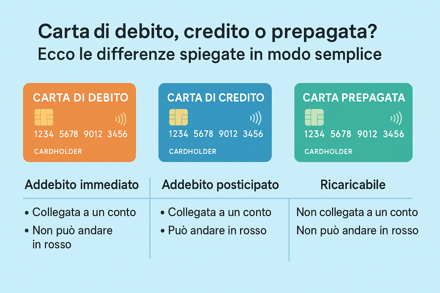 differenze.carta di credito carta di debito carta prepagata