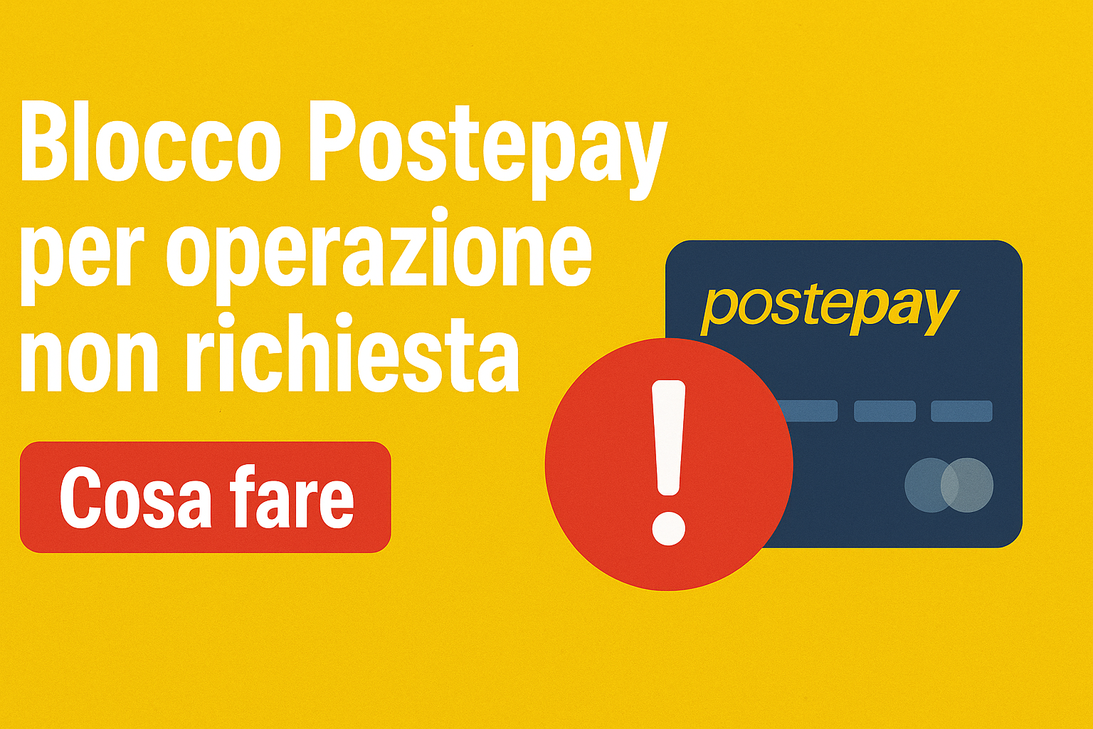 blocco postepay operazione non richiesta